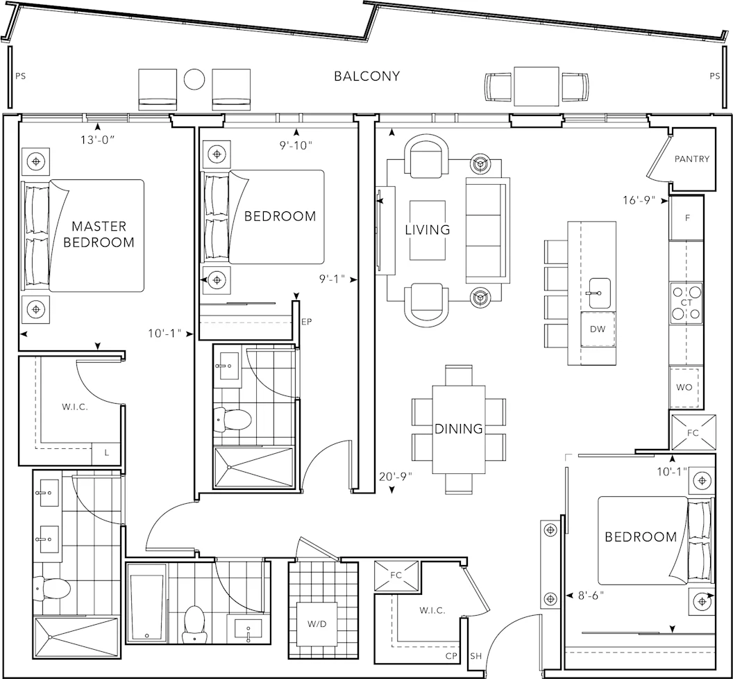 Suite GPH9 · GPH Floor · 3 Bath Floor Plan